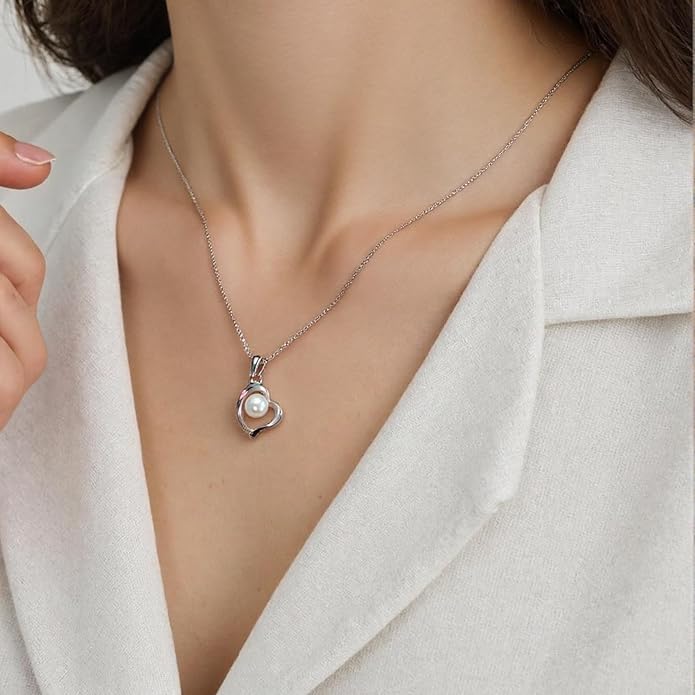 Pearl Necklaces for Women,Charm Choker Necklaces with Natural Freshwater Cultured Pearls,Dainty Pendants Necklaces Daily Wear or Fashion Gift for Women