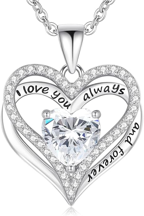 S925 Sterling Silver Necklace for Women, Wife Jewelry Rose Gold, Mom Birthday Valentines Mothers Day Gifts, Girlfriend Necklaces, Daughter Heart Jewel, Anniversary for Her