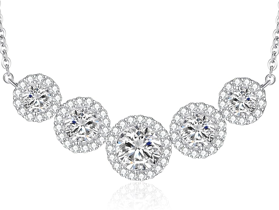 Moissanite Necklace for Women, 1.7-7.6 Carat Heart Necklace Engraved 'I LOVE YOU' Gift for Wife, Wedding Anniversary Birthday Gifts for Women, Jewelry Gifts for Her Wife Mom Girlfriend Lady