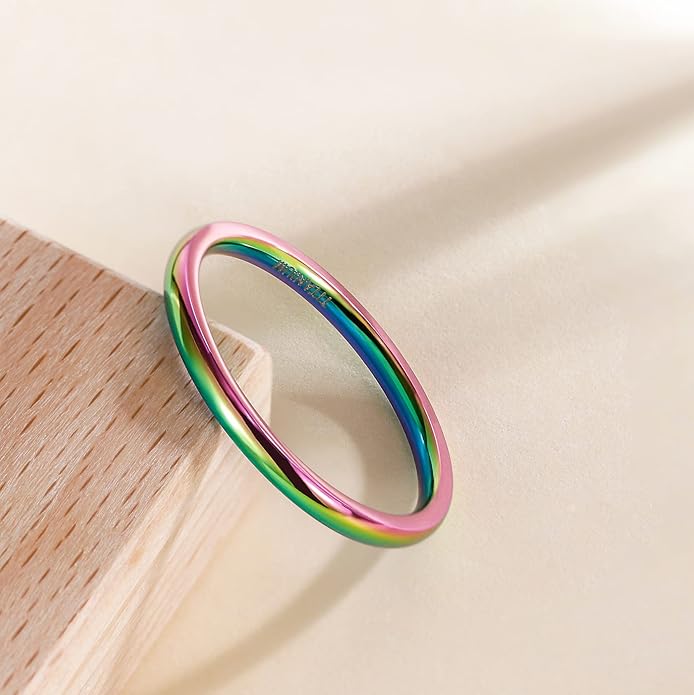 TIGRADE 2mm 4mm 6mm 8mm 10mm Titanium Ring Plain Dome High Polished Wedding Band Comfort Fit Size 3-15