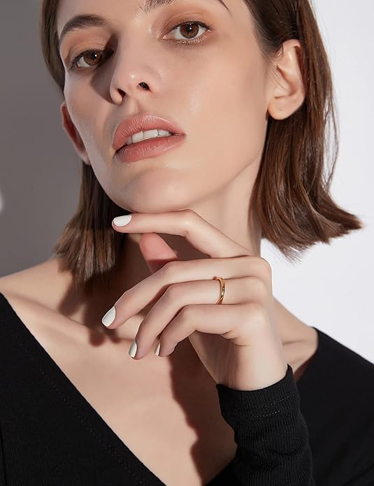 Greenpod 2mm 4mm 6mm Tungsten Wedding Bands Ring for Women Men Rose Gold/Silver/Gold/Black Polished Slim Engagement Promise Rings Comfort Fit Size 4-13