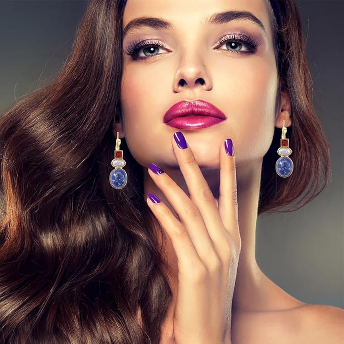 12 Pairs Vintage Geometric Druse Crystal Drop Dangle Earrings Ethnic Style Vintage Boho Jewelry Waterdrop Earrings Jewelry Set for Women