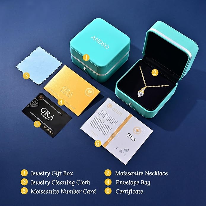 Moissanite Heart Pendant Necklaces for Women，925 Sterling Silver Gold Plating Necklace with Birthstone，Ideal Anniversary Present or Birthday Christmas Valentine Engagements Mothers Day Jewelry Gifts for Mom Wife Her Girlfriend