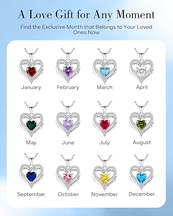 S925 Sterling Silver Necklace for Women, Wife Jewelry Rose Gold, Mom Birthday Valentines Mothers Day Gifts, Girlfriend Necklaces, Daughter Heart Jewel, Anniversary for Her