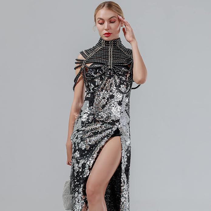 CCbodily Pearl Body Chain Bra - Fashion Shoulder Necklaces Bra Chain Body Jewelry