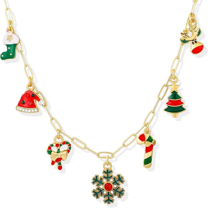 Charm Necklace for Women, 14K Gold Plated Shell Sun Starfish Summer Beach Necklace 16+3" Paperclip Chain Jewelry Gifts