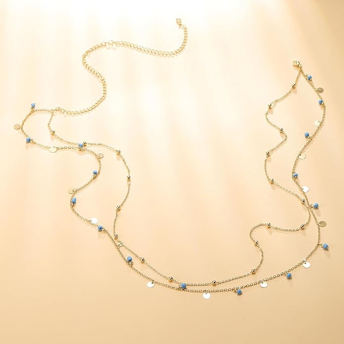 Turandoss 1-3PCS 18K Gold Plated Waist Chains for Women - Gold Layered Belly Body Chain for The Waist Adjustable Multilayer Sexy Bikini Waist Chain for Women Dainty Beach Waist Jewelry for Women