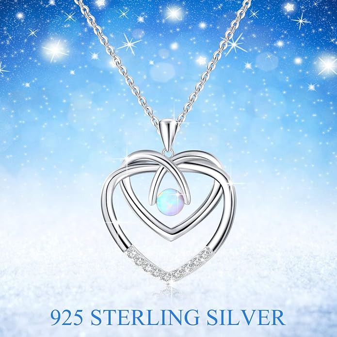 Palpitate Heart Necklaces for Women Forever Love Pendant Necklace Anniversary Valentine's Day Gifts for Lovers Wife Her Mom