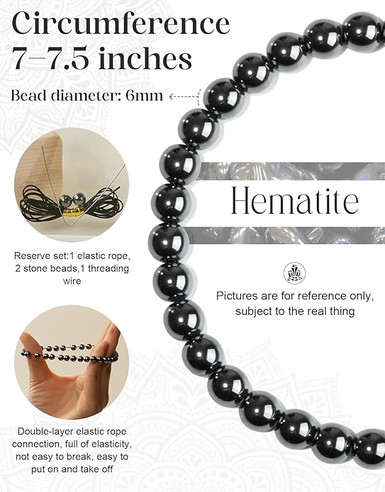 Handmade Natural Stone Beaded Stretch Bracelets,Healing Crystals Protection Bracelet,Spiritual Jewelry Gifts for Women & Men,Replacement Beads Included