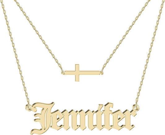 Custom Name Necklace - 925 Sterling Silver & 316 Stainless Steel, 14 Fonts & Multi-Language Options, 4 Colors, 5 Chain Styles, Personalized Gift with Premium Box