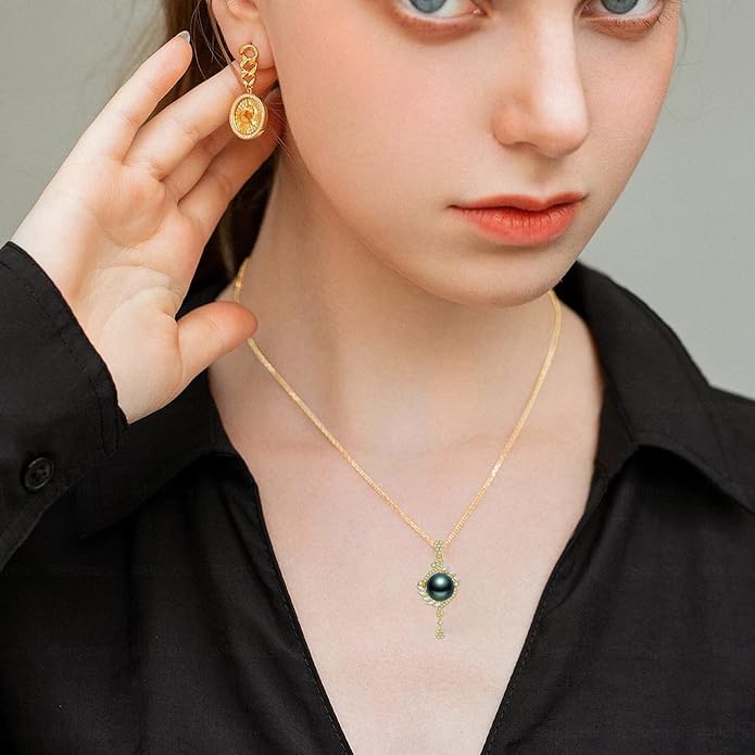 Black Tahitian Pearl Ladies Necklace - Mom & Wife Gifts for Mothers Day, Anniversary & Christmas