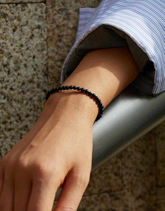 Handmade Natural Stone Beaded Stretch Bracelets,Healing Crystals Protection Bracelet,Spiritual Jewelry Gifts for Women & Men,Replacement Beads Included