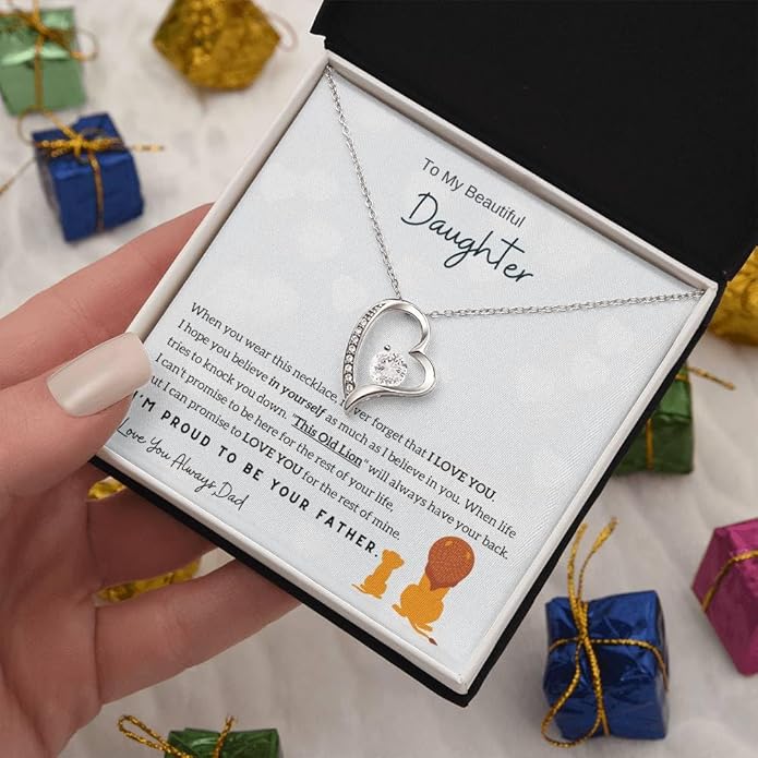 Jewelry Father Daughter Necklace - Forever Love, Proud to Be Your Father - Christmas Birthday Gift From Dad