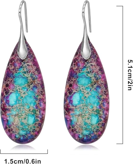 Natural Stone Earrings Waterdrop Stone Dangle Earrings for Women