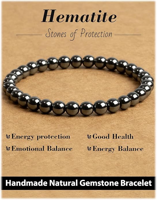 Handmade Natural Stone Beaded Stretch Bracelets,Healing Crystals Protection Bracelet,Spiritual Jewelry Gifts for Women & Men,Replacement Beads Included