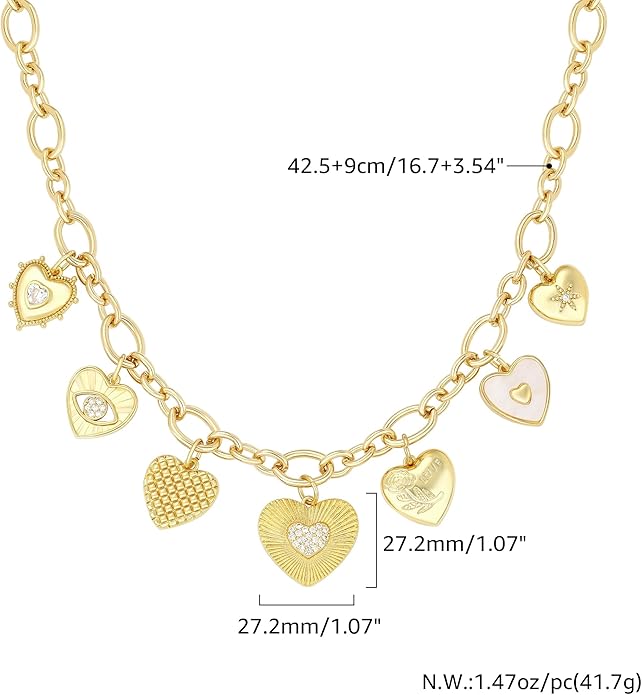 Charm Necklace for Women Gold Evil Eye Sun Moon Flower Coin Pendant Necklace Dainty Paperclip Chain Vintage Luck Amulet Choker Necklaces Celestial Jewelry Gift