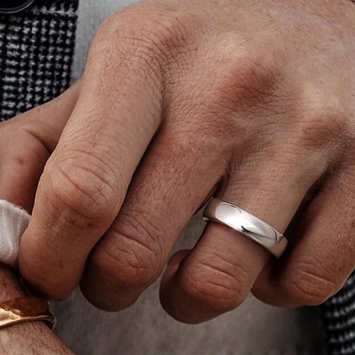 Jstyle 2mm 4mm 6mm 8mm Tungsten Rings for Men Women Hypoallergenic Wedding Band Rings Gold/Silver Domed High Polish Comfort Fit Size 6-12 Not Tarnished