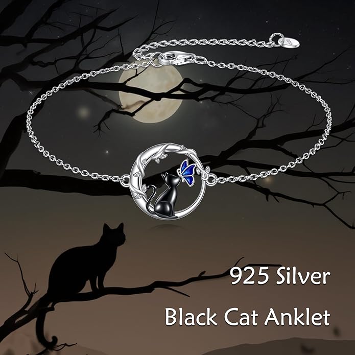 TIGER RIDER Dragonfly Anklet Sterling Silver Dragonfly Gifts Jewelry for Women with Crystal Birthday Anniversary