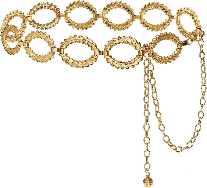 Women's Chain Belt Metal Waist Belt Chunky Belly Link Belt