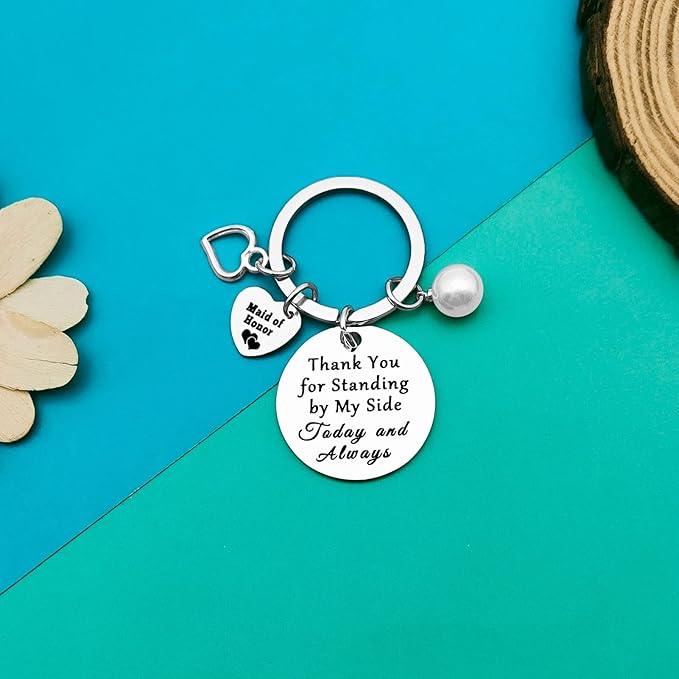 Dabihu Bridesmaid Gift from Bride Bridesmaid Keychain Maid of Honor Jewelry Wedding Bridal Party Gift
