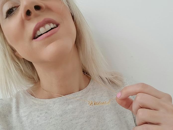Personalized Name Necklace | Sterling Silver/Stainless Steel | 14 Fonts, 4 Colors, 5 Chains | Tarnish-Free, Handmade Gift for Women: Mom, Daughter, Sister | Ideal for Birthday, Mother's Day,Christmas
