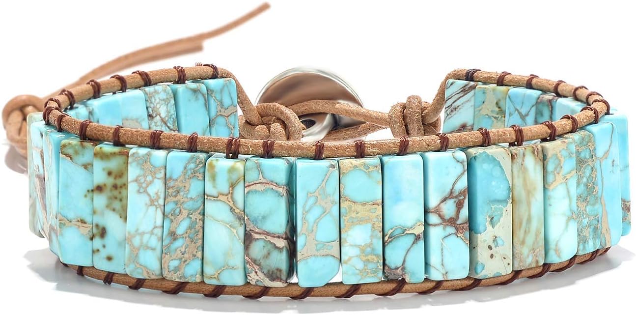 sedmart 7 Chakra Bracelets for Women with Real Stones Leather Wrap Healing Bead Bracelet Women Men Boho Friendship Jewelry