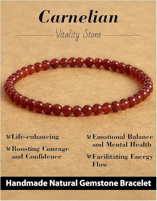 Handmade Natural Stone Beaded Stretch Bracelets,Healing Crystals Protection Bracelet,Spiritual Jewelry Gifts for Women & Men,Replacement Beads Included