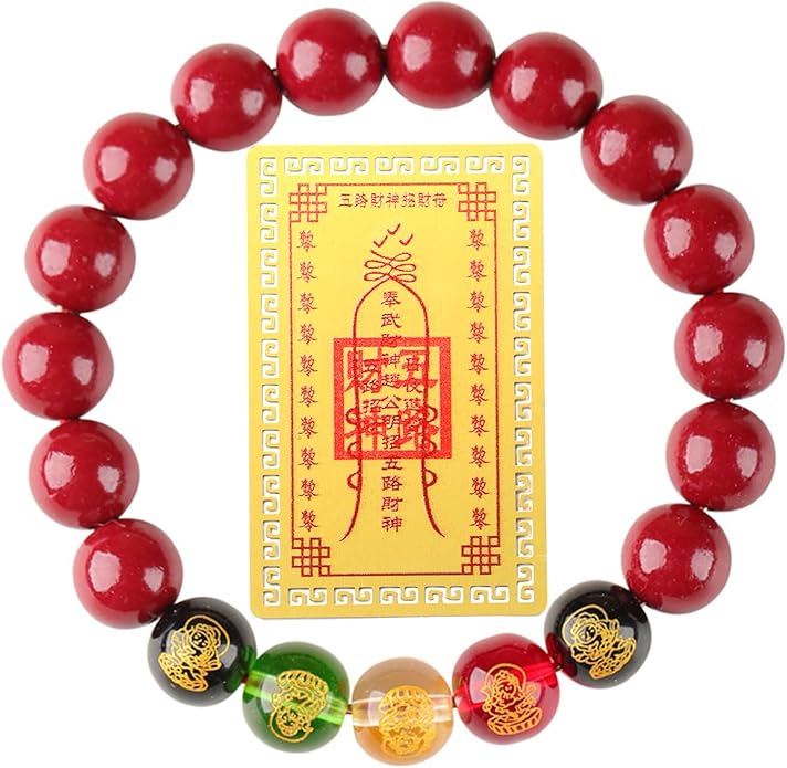 Chinese Feng Shui Good Luck and Wealth Bracelet for Men Women Red Cinnabar Bead,Lucky Bracelets Used to Bring wealth,Success,Money,Attract Wealth Money Feng Shui Jewelry,Wealth and Lucky Protection Amulet Taisman