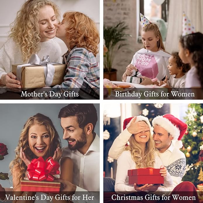 Iefil Rose Heart Necklaces Gifts for Women - 925 Sterling Silver Rose Heart Initial Necklace, Anniversary Birthday Gifts for Women, Jewelry Gift for Her Wife Girlfriend Mom Daughter