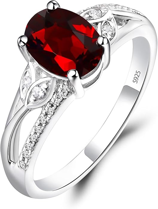 925 Sterling Silver Oval Shaped 8X6 MM Gemstone Ring Leaf Engagement Ring for Women Jewelry
