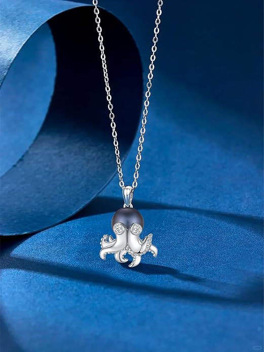 Gifts for Women Wife Mom-Tahitian Black Pearl Necklace-Wedding Birthday Anniversary Ocean Jewelry for Girlfriend Her-Mothers Day Gifts for Mom Valentines Day Christmas