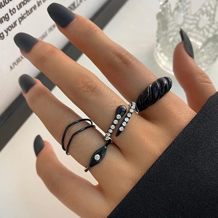 YEEZII 68 Pcs Gold Knuckle Rings Set for Women, Stackable Boho Joint Finger Midi Rings Silver Hollow Carved Crystal Stacking Ring Pack for Gift