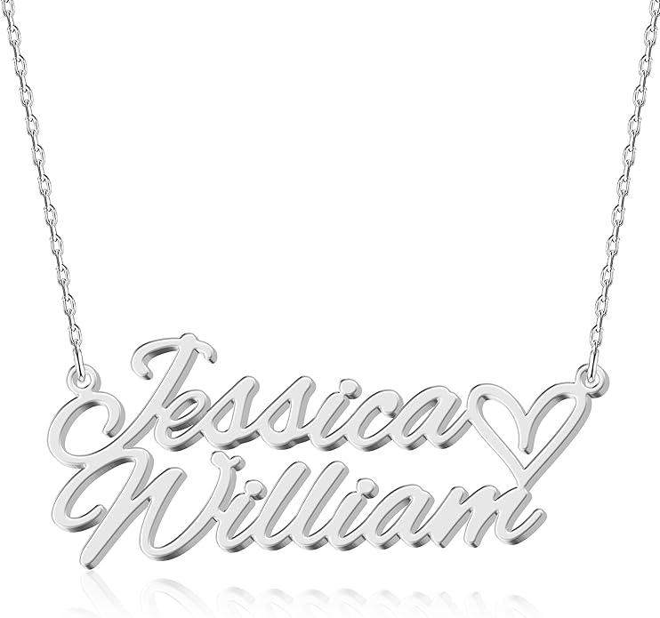Custom Name Necklace - 925 Sterling Silver & 316 Stainless Steel, 14 Fonts & Multi-Language Options, 4 Colors, 5 Chain Styles, Personalized Gift with Premium Box