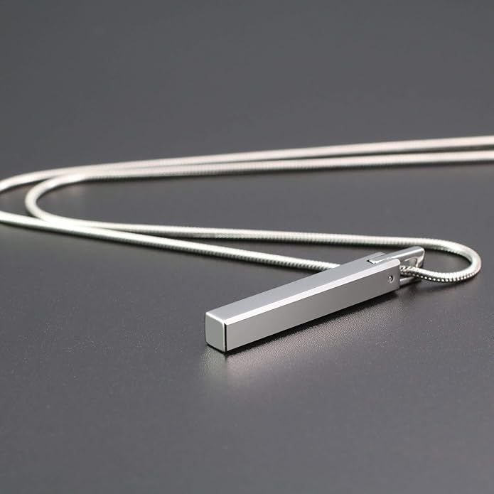 COAI Tungsten Bar Necklace for Men, Men's Pendant Necklace God/Silver 20"-26"