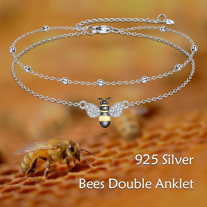 TIGER RIDER Dragonfly Anklet Sterling Silver Dragonfly Gifts Jewelry for Women with Crystal Birthday Anniversary