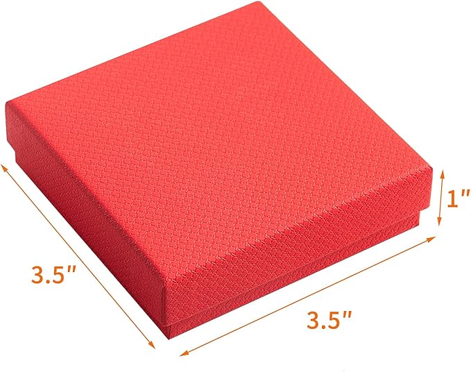 GEFTOL Jewelry Gift Boxes 96 Pack 3.5x3.5x1 Inch Cardboard Jewelry Boxes,Small Gift Boxes for Jewelry Earrings Necklaces Handmade Bangles Bracelets(Red)