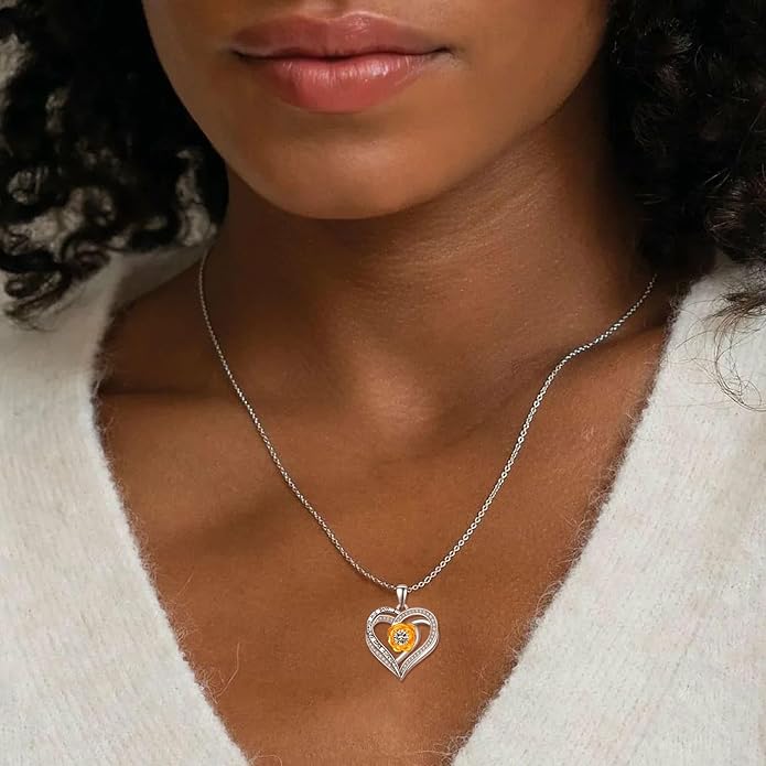 Palpitate Heart Necklaces for Women Forever Love Pendant Necklace Anniversary Valentine's Day Gifts for Lovers Wife Her Mom