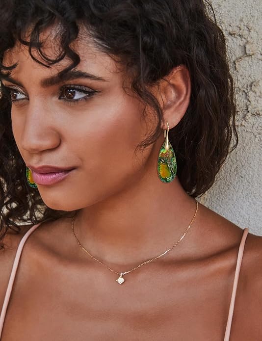 Natural Stone Earrings Waterdrop Stone Dangle Earrings for Women