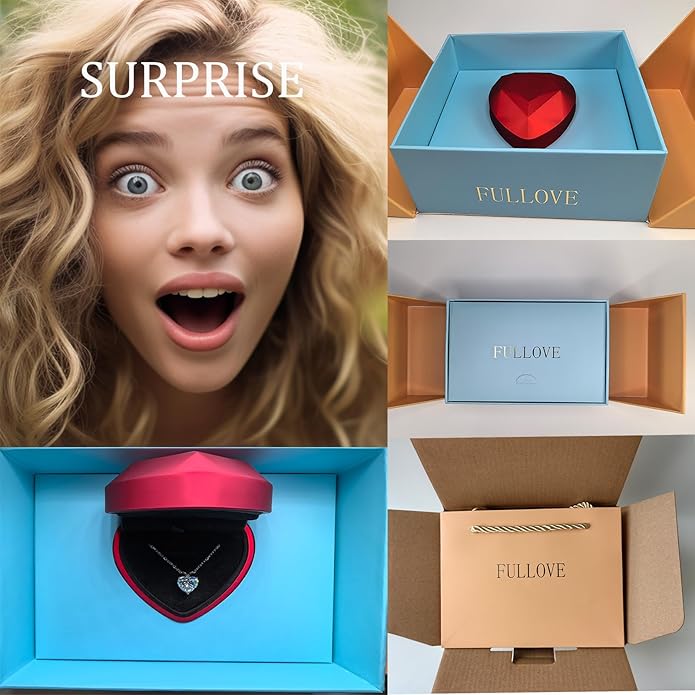 ForeverLove Heart Necklaces for Women, 4-2 Carats Heartshap Moissanite, Silver Pendant Jewelry, Anniversary Birthday Gifts for Wife, Girlfriend, Daughter, Mom