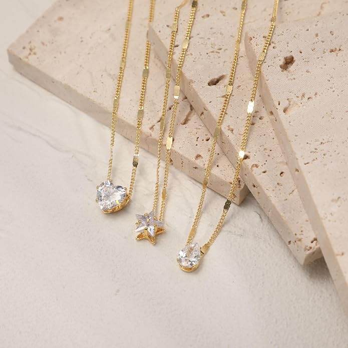 ASCOMY Layered Necklaces for Women Dainty Gold Necklace 14K Gold Plated Herringbone Necklace for Women Pearl Cross Necklace Paperclip Cuban Figaro Rope Satellite Chain Gold Choker Trendy Jewelry Gift