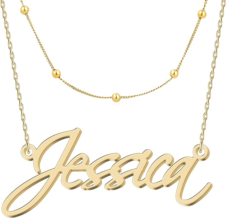 Custom Name Necklace - 925 Sterling Silver & 316 Stainless Steel, 14 Fonts & Multi-Language Options, 4 Colors, 5 Chain Styles, Personalized Gift with Premium Box
