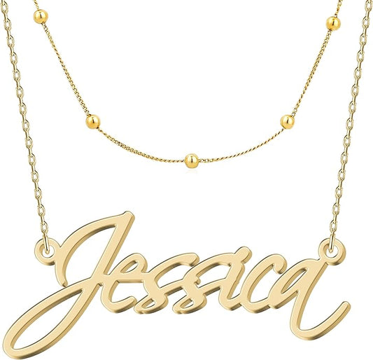 Custom Name Necklace - 925 Sterling Silver & 316 Stainless Steel, 14 Fonts & Multi-Language Options, 4 Colors, 5 Chain Styles, Personalized Gift with Premium Box