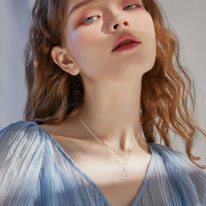 Palpitate Heart Necklaces for Women Forever Love Pendant Necklace Anniversary Valentine's Day Gifts for Lovers Wife Her Mom