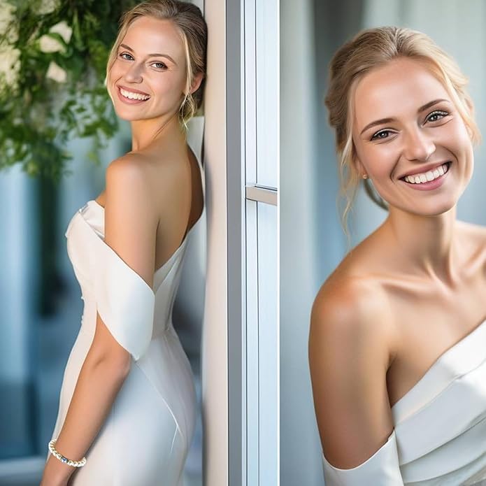 Something Blue Gift for Bride to Be Bride Pearl Beaded Bracelet Bachelorette Party Decorations Bridal Shower Favor Wedding Accessory