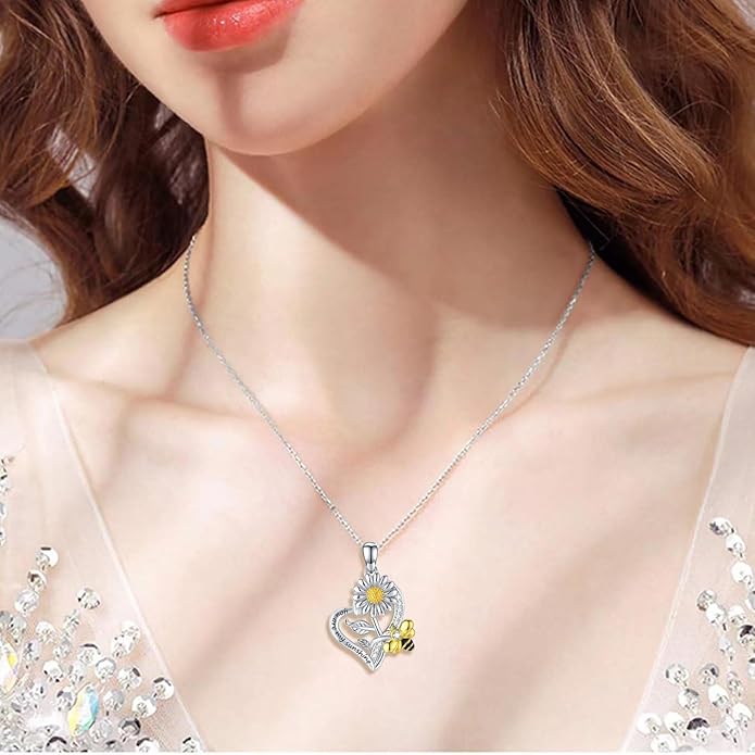 Anniversary Birthday Gifts for Women,Christmas Gifts for Women,Sunflower Necklace,18K Gold Plated You Are My Sunshine Necklace,Mothers Day Gifts for Wife,Girlfriend,Mom, Daughter,Sister