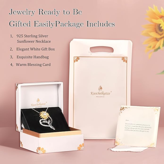 1 Carat Moissanite Sunflower Pendant Necklace | 'You Are My Sunshine' Engraved Heart Charm | 925 Sterling Silver | Radiant Anniversary, Wedding, Timeless Commitment Gift for Her