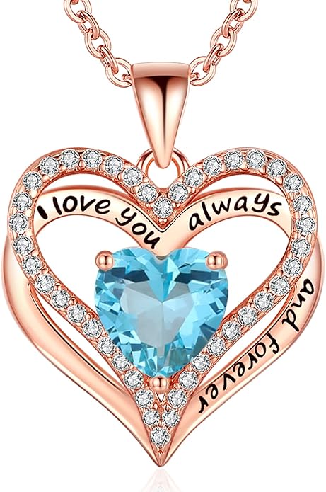 S925 Sterling Silver Necklace for Women, Wife Jewelry Rose Gold, Mom Birthday Valentines Mothers Day Gifts, Girlfriend Necklaces, Daughter Heart Jewel, Anniversary for Her