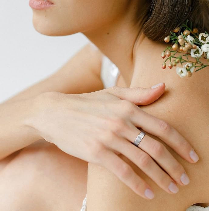 TIGRADE Titanium Rings 4MM 6MM 8MM 10MM Wedding Band in Comfort Fit Matte for Men Women Size 3-15