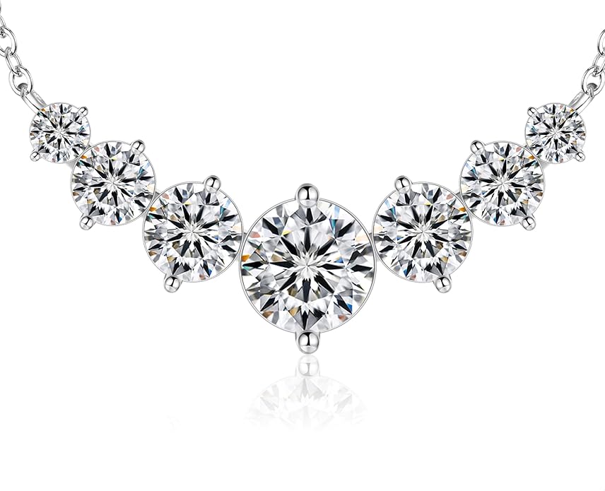 Moissanite Necklace for Women, 1.7-7.6 Carat Heart Necklace Engraved 'I LOVE YOU' Gift for Wife, Wedding Anniversary Birthday Gifts for Women, Jewelry Gifts for Her Wife Mom Girlfriend Lady