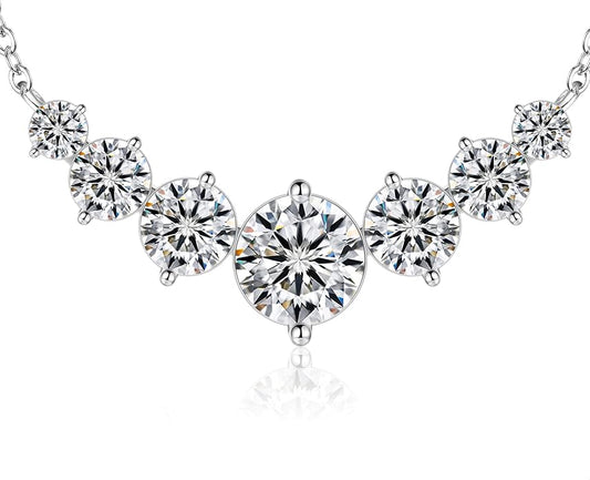 Moissanite Necklace for Women, 1.7-7.6 Carat Heart Necklace Engraved 'I LOVE YOU' Gift for Wife, Wedding Anniversary Birthday Gifts for Women, Jewelry Gifts for Her Wife Mom Girlfriend Lady